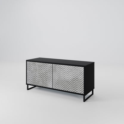 CONCRETE ZIG ZAG Compact 2-Door TV Cabinet