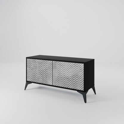 CONCRETE ZIG ZAG Compact 2-Door TV Cabinet