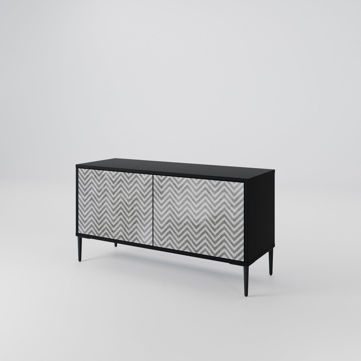 CONCRETE ZIG ZAG Compact 2-Door TV Cabinet