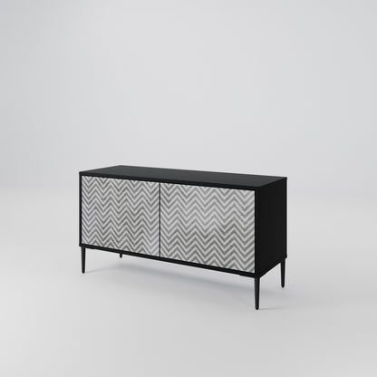 CONCRETE ZIG ZAG Compact 2-Door TV Cabinet