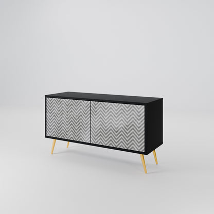 CONCRETE ZIG ZAG Compact 2-Door TV Cabinet