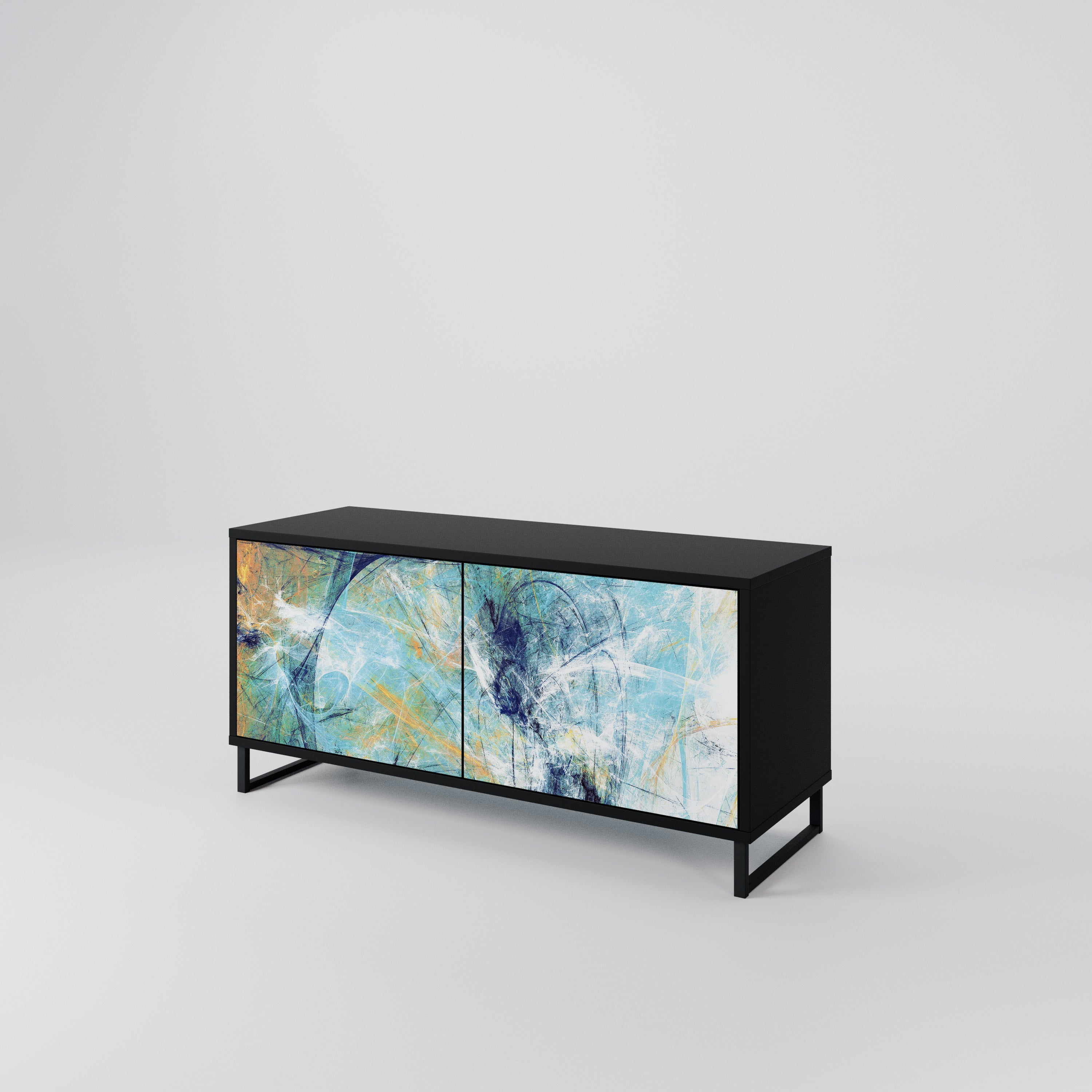 ABSTRACT THOUGHTS Compact 2-Door TV Cabinet