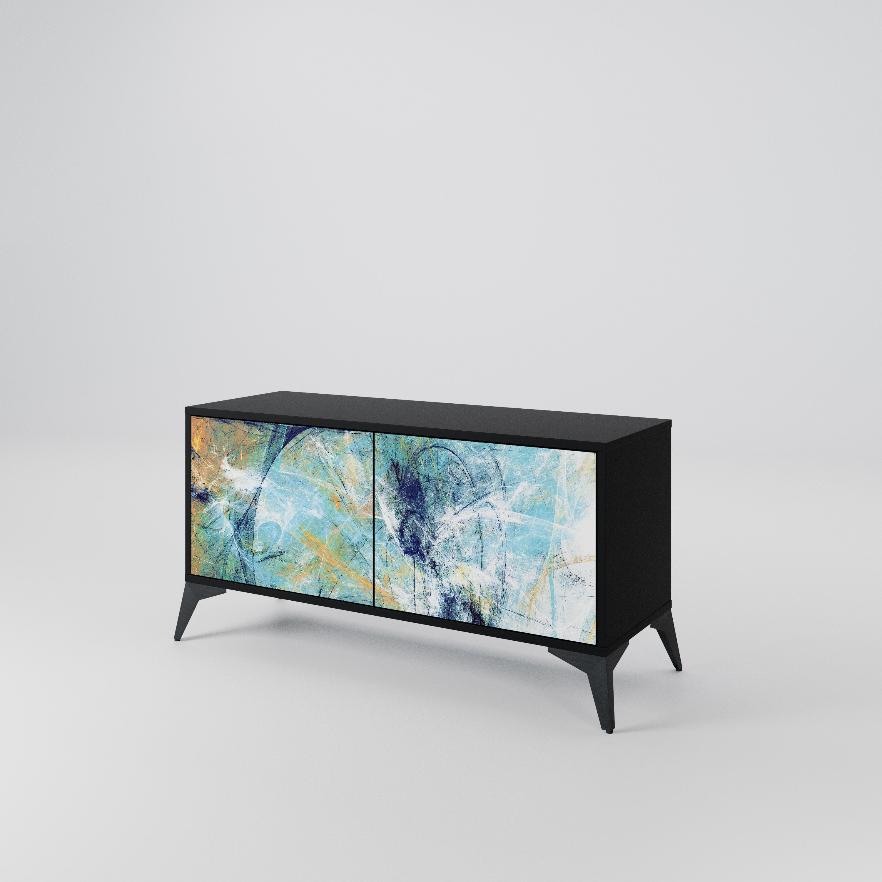 ABSTRACT THOUGHTS Compact 2-Door TV Cabinet