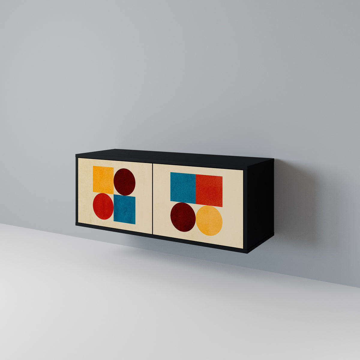 GEOMETRIC PUZZLE Compact 2-Door TV Cabinet