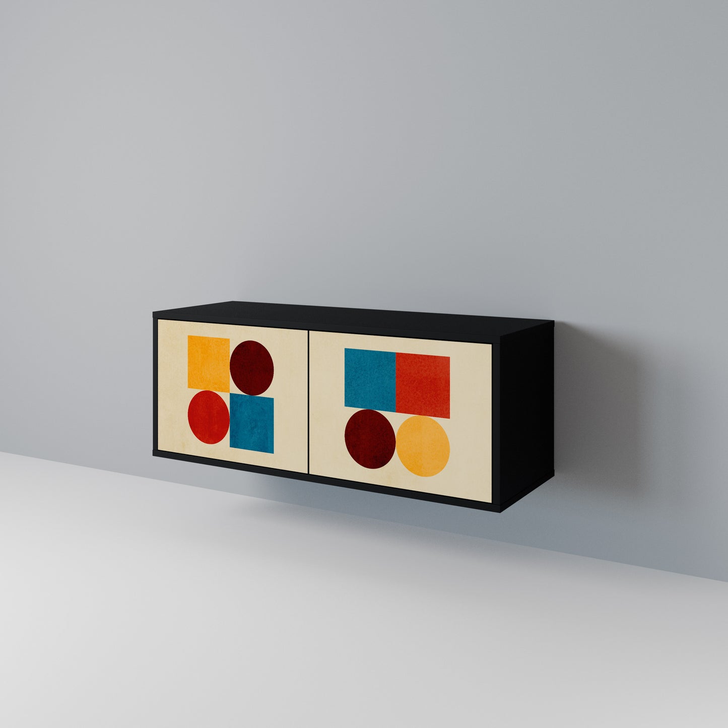 GEOMETRIC PUZZLE Compact 2-Door TV Cabinet