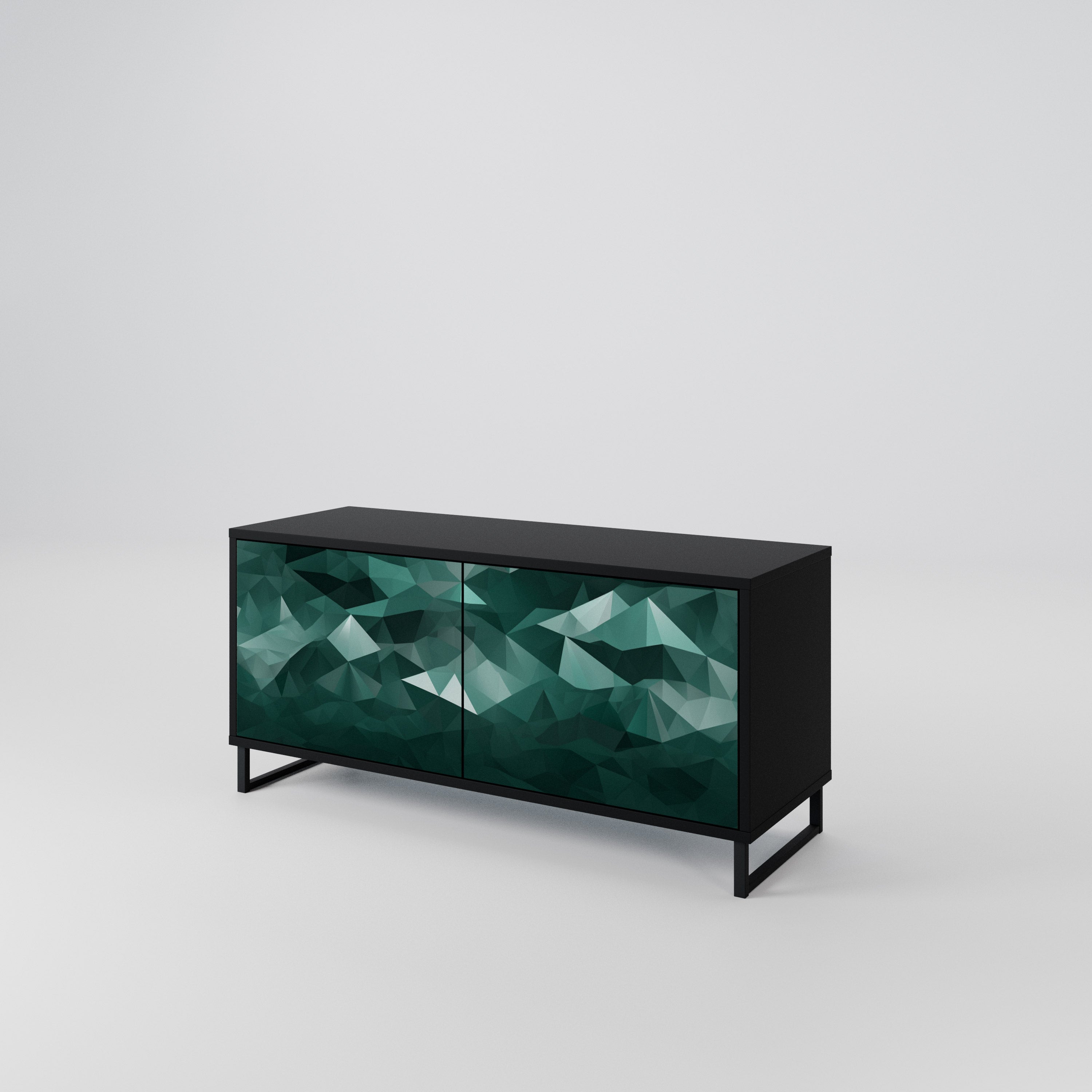 POLYGONAL FLOATING Compact 2-Door TV Cabinet