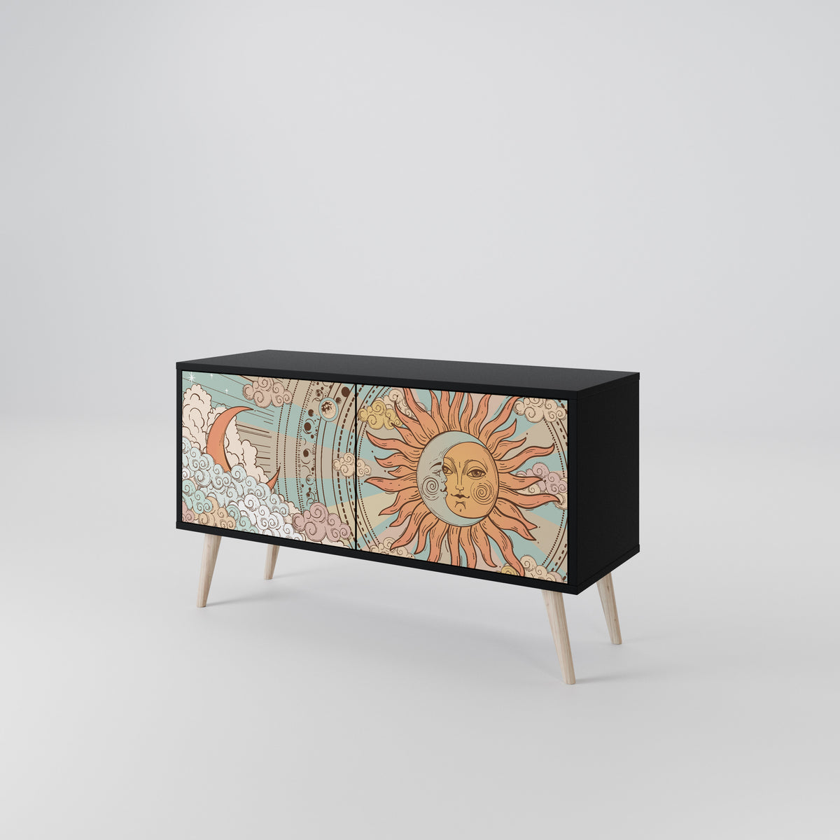 MYSTICAL STRUCTURE Compact 2-Door TV Cabinet