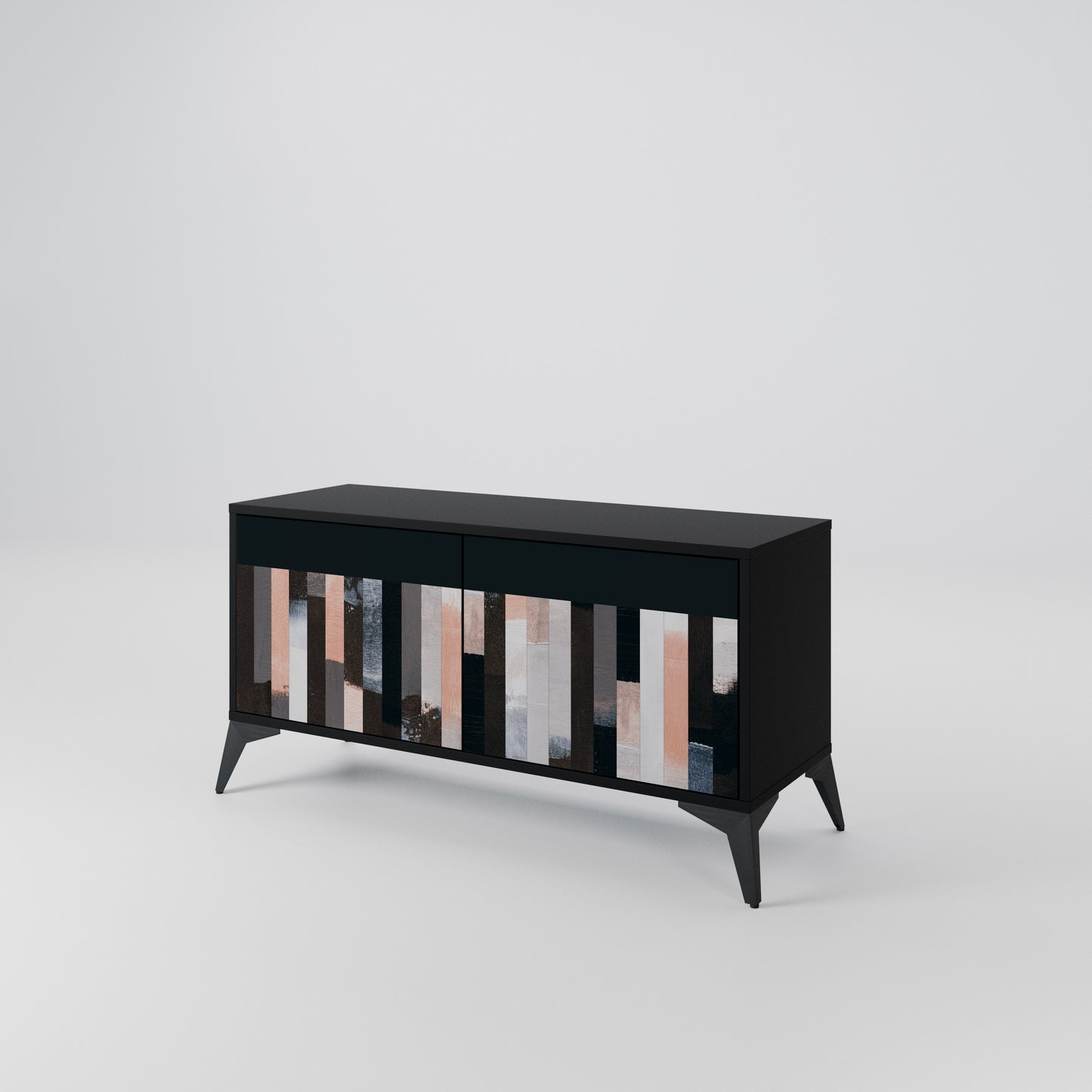 COLLAGE OF RECTANGLES Compact 2-Door TV Cabinet