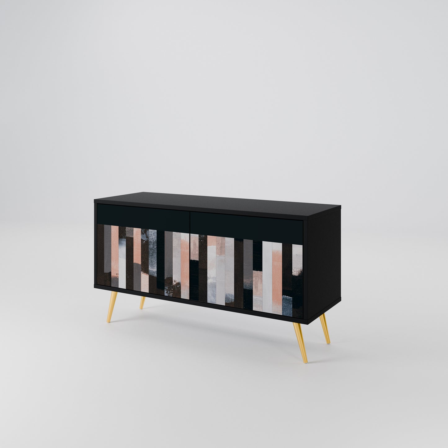 COLLAGE OF RECTANGLES Compact 2-Door TV Cabinet