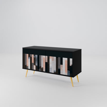 COLLAGE OF RECTANGLES Compact 2-Door TV Cabinet