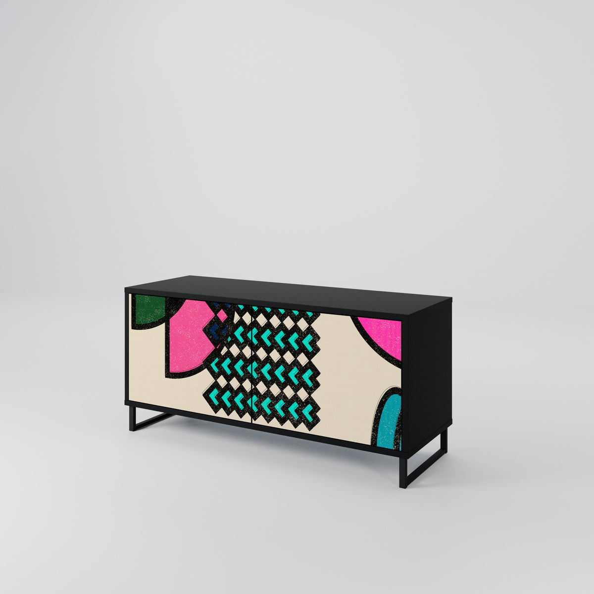 GEOMETRIC RHAPSODY Compact 2-Door TV Cabinet