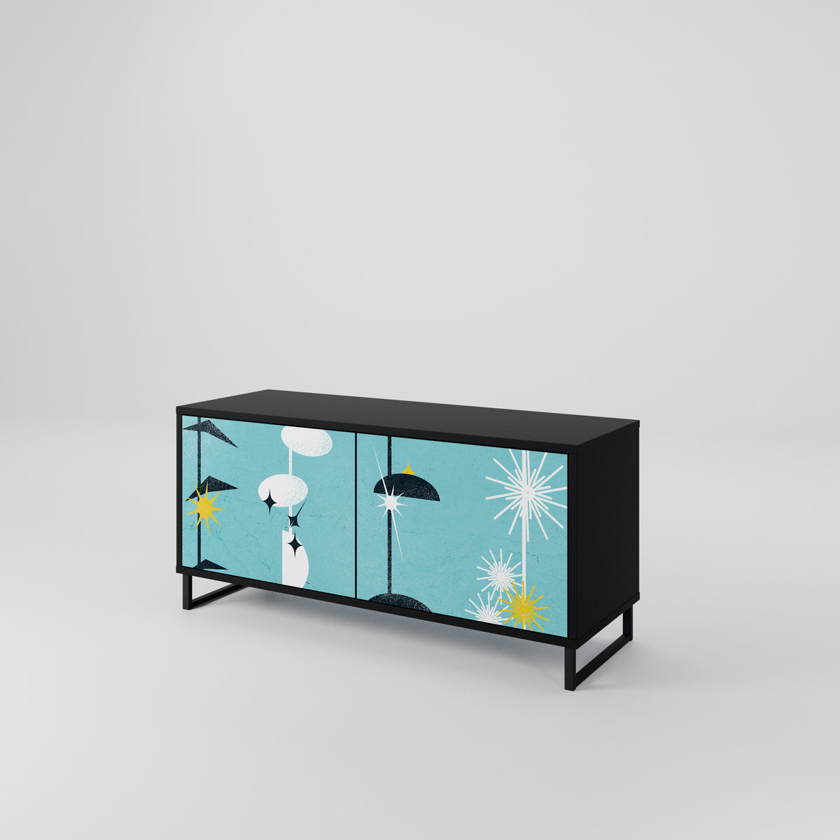 PATHS TO HAPPINESS Compact 2-Door TV Cabinet