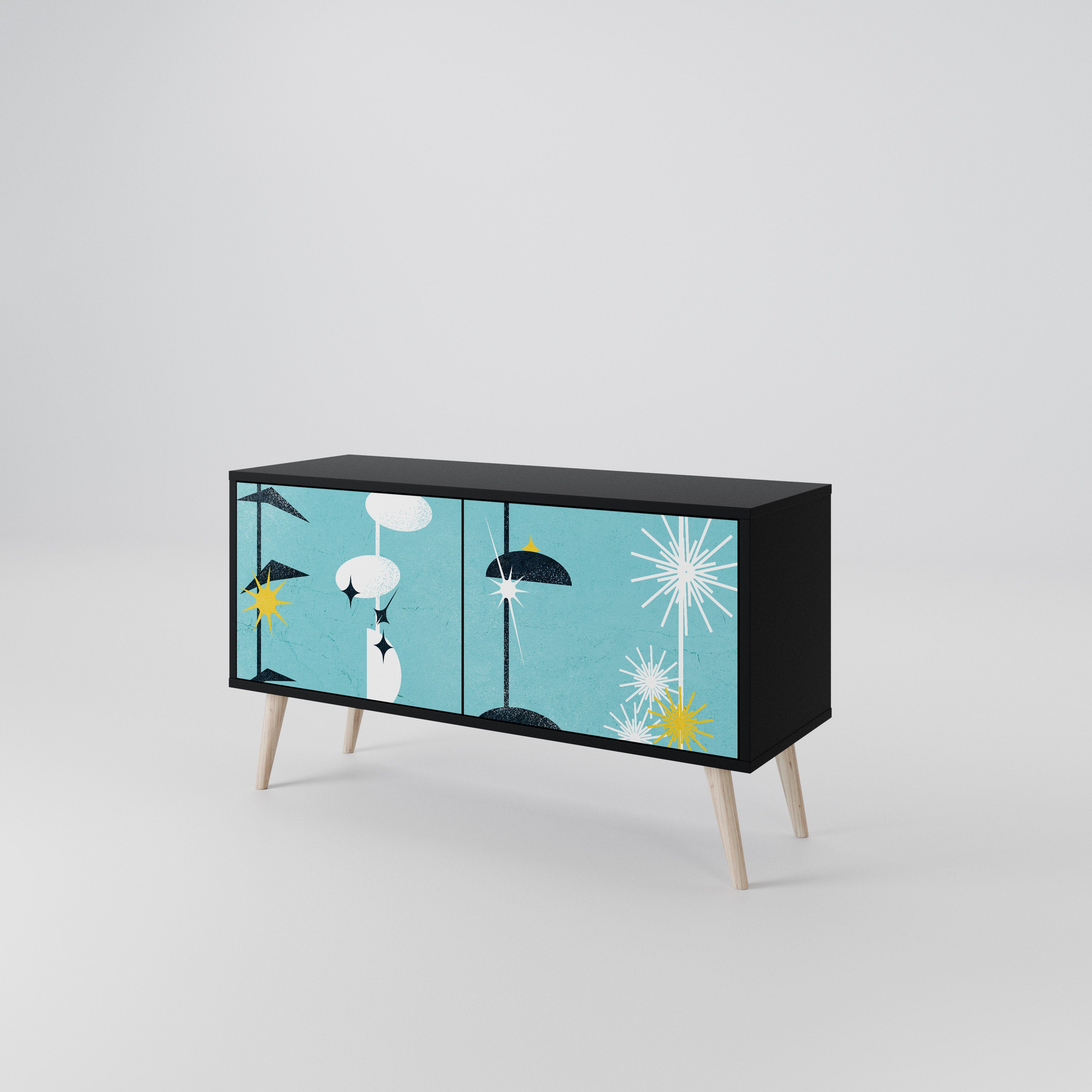 PATHS TO HAPPINESS Compact 2-Door TV Cabinet