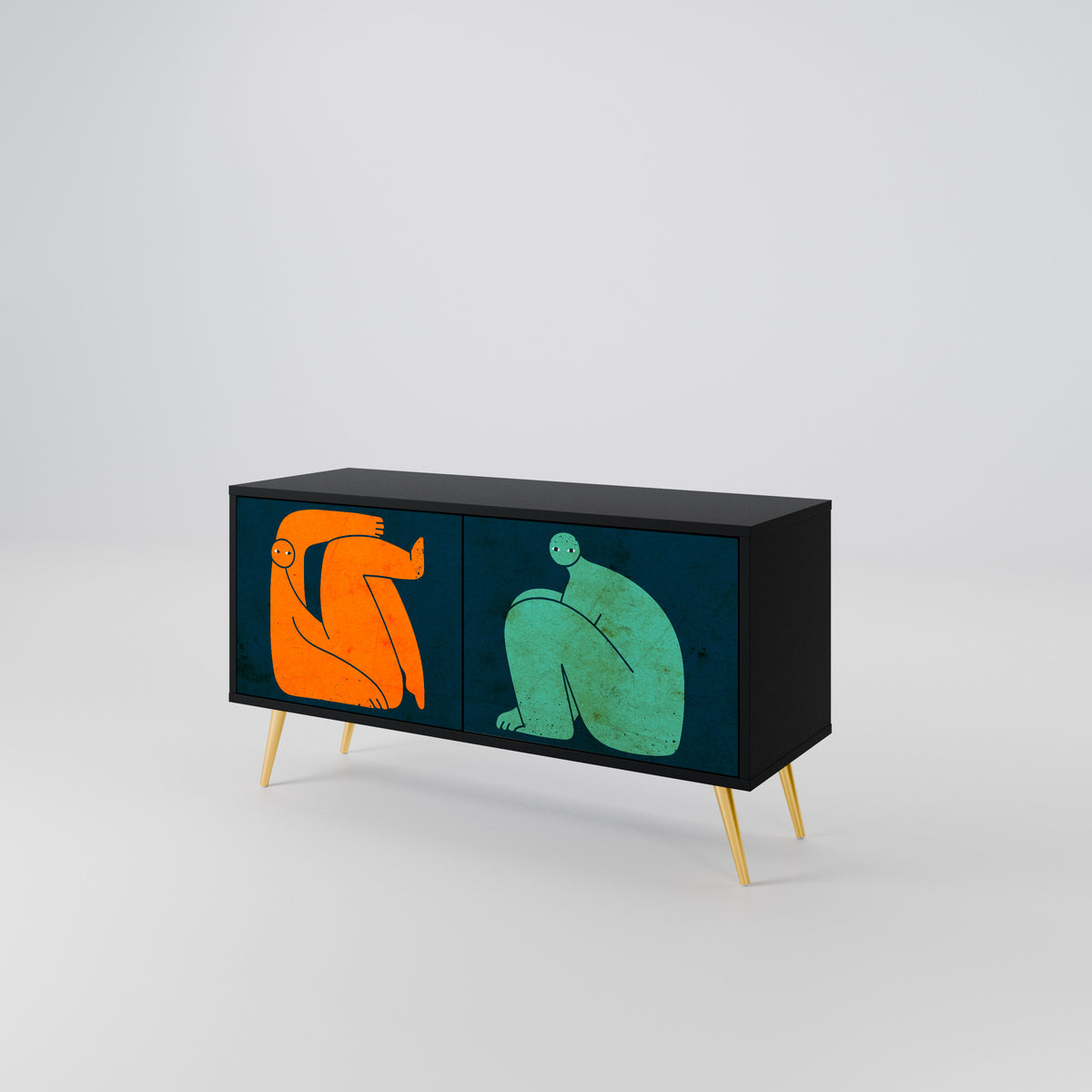 TOGETHER BUT SEPARATELY Compact 2-Door TV Cabinet