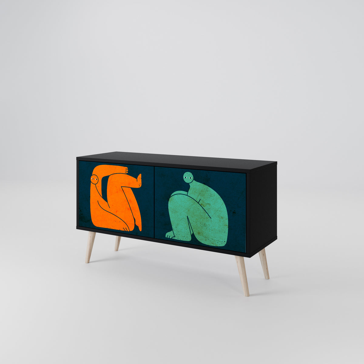 TOGETHER BUT SEPARATELY Compact 2-Door TV Cabinet