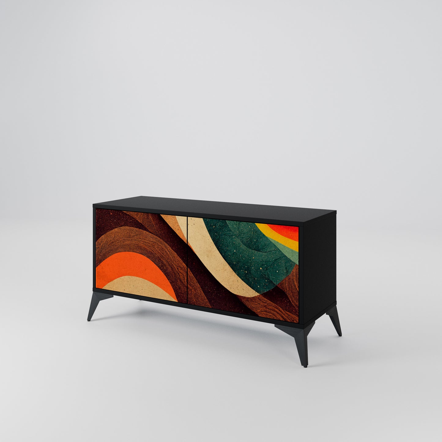 COLORFUL STRANDS Compact 2-Door TV Cabinet