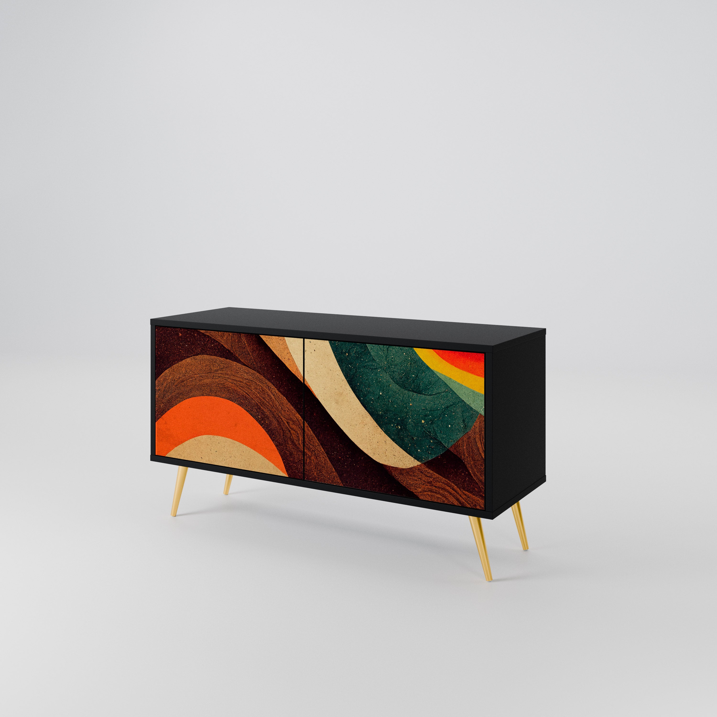 COLORFUL STRANDS Compact 2-Door TV Cabinet