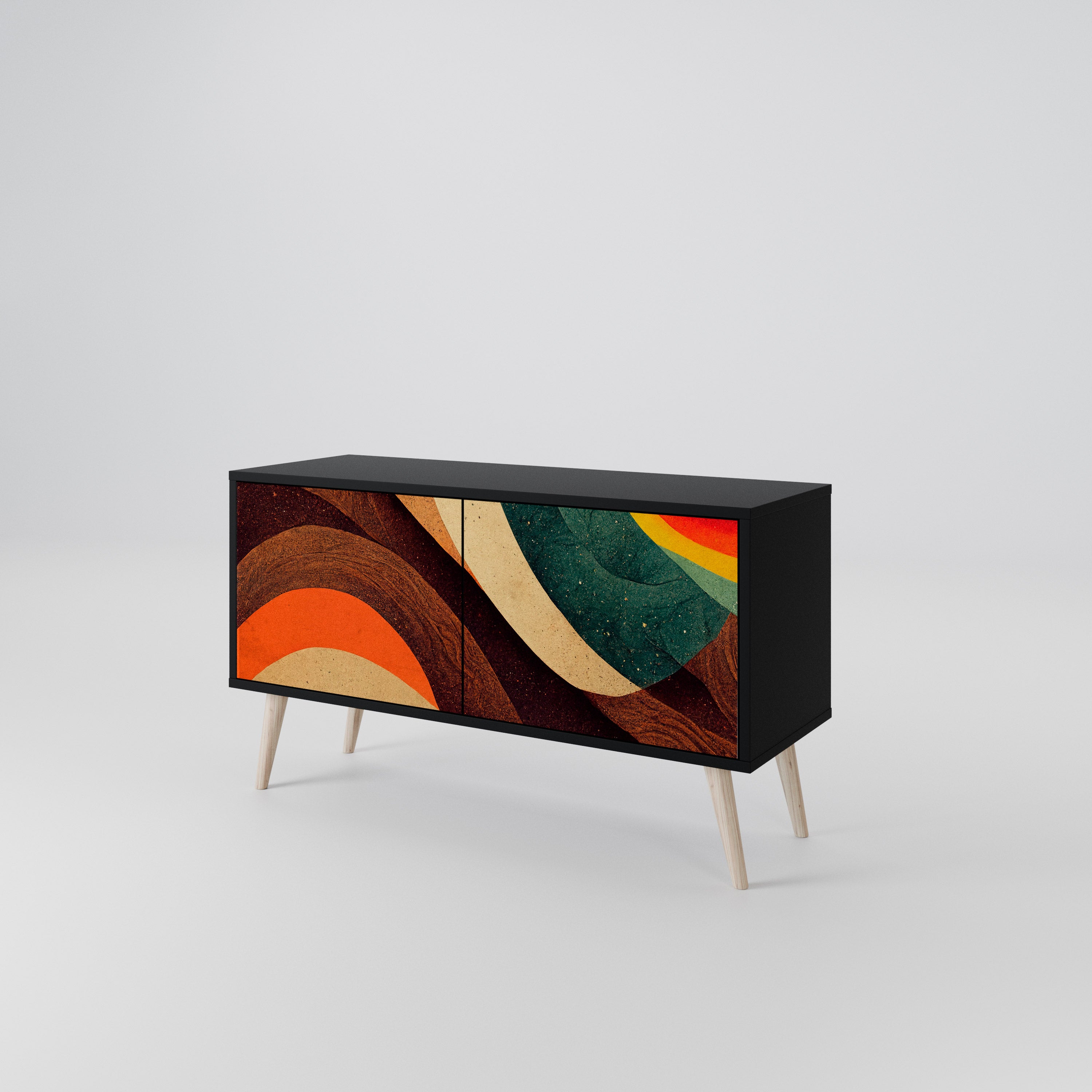 COLORFUL STRANDS Compact 2-Door TV Cabinet