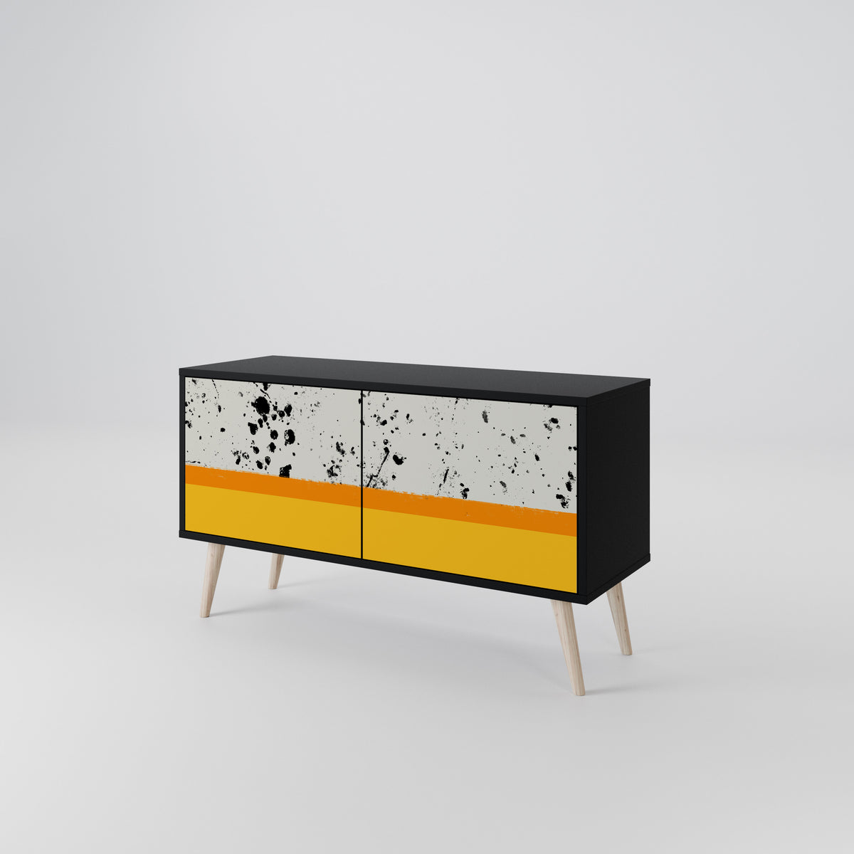 DYED BY ORANGE Compact 2-Door TV Cabinet