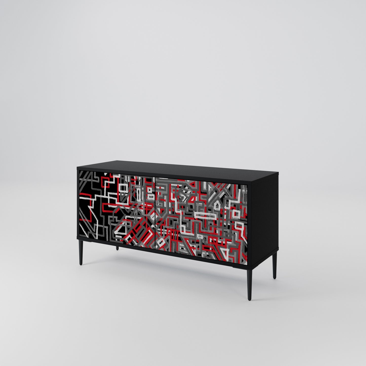 BROKEN LINES Compact 2-Door TV Cabinet