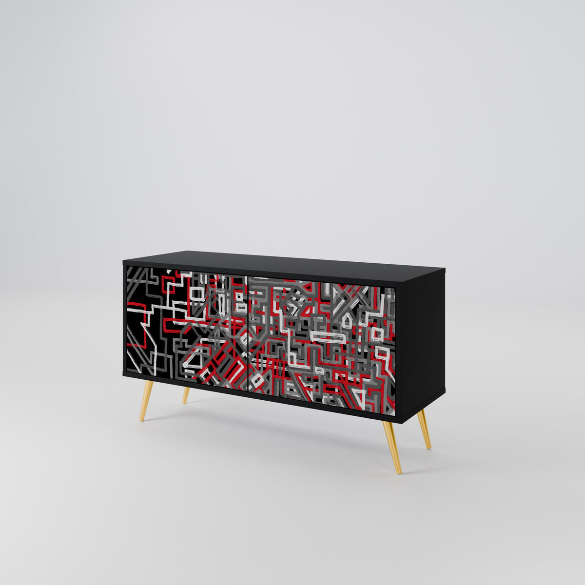 BROKEN LINES Compact 2-Door TV Cabinet