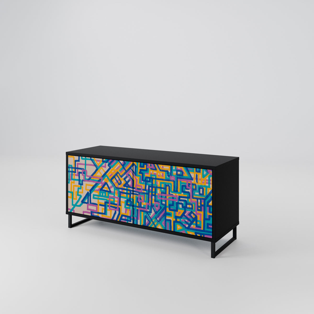 MEMORIES MAP Compact 2-Door TV Cabinet