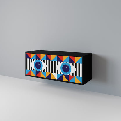 ABSTRACTION AND GEOMETRY Compact 2-Door TV Cabinet