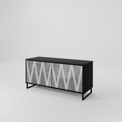 SOLID ZIG ZAG Compact 2-Door TV Cabinet