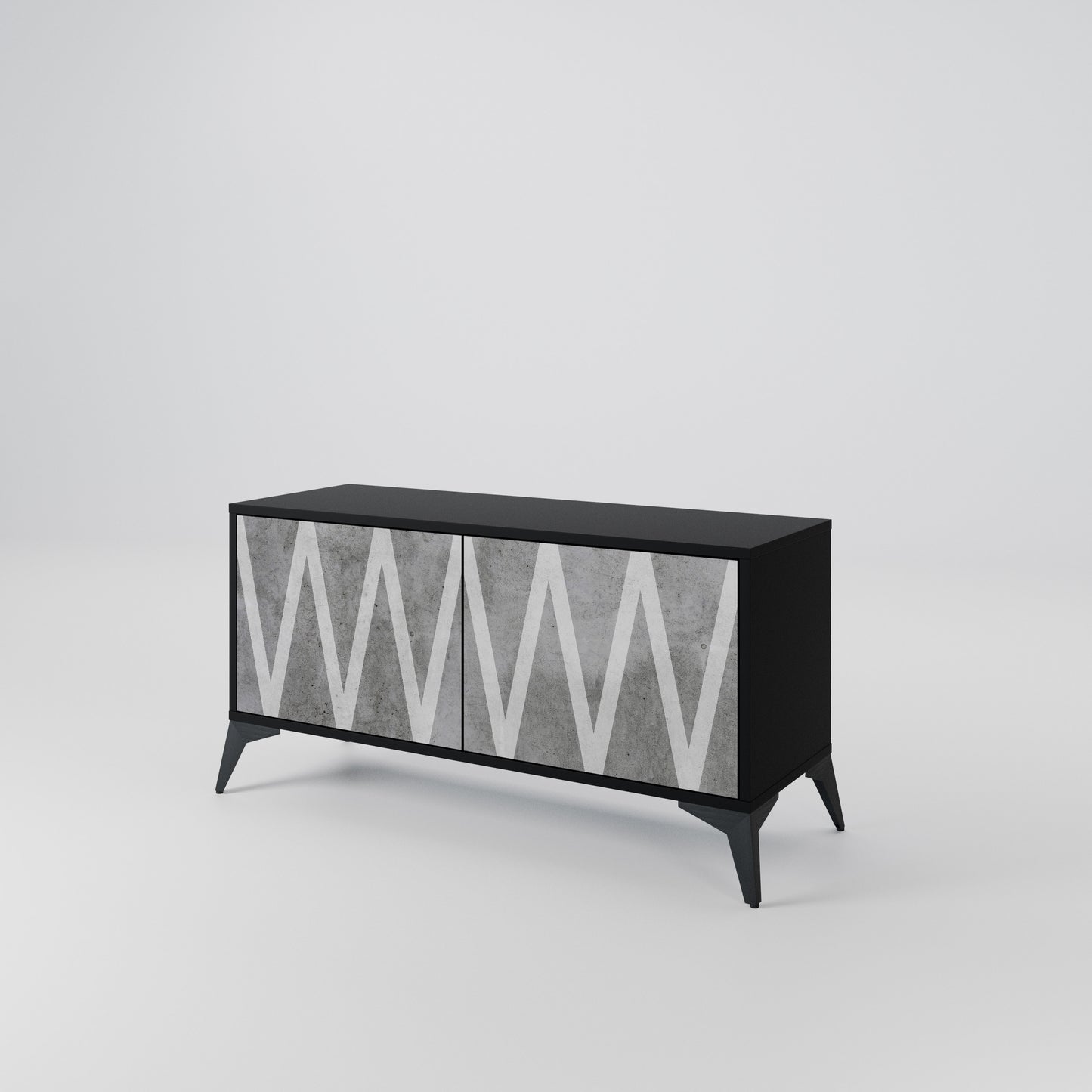 SOLID ZIG ZAG Compact 2-Door TV Cabinet