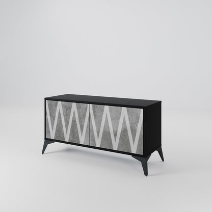 SOLID ZIG ZAG Compact 2-Door TV Cabinet