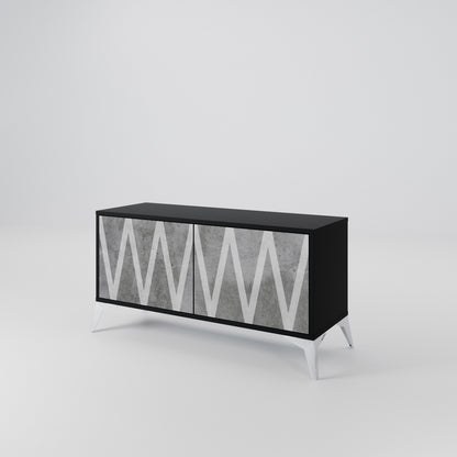 SOLID ZIG ZAG Compact 2-Door TV Cabinet