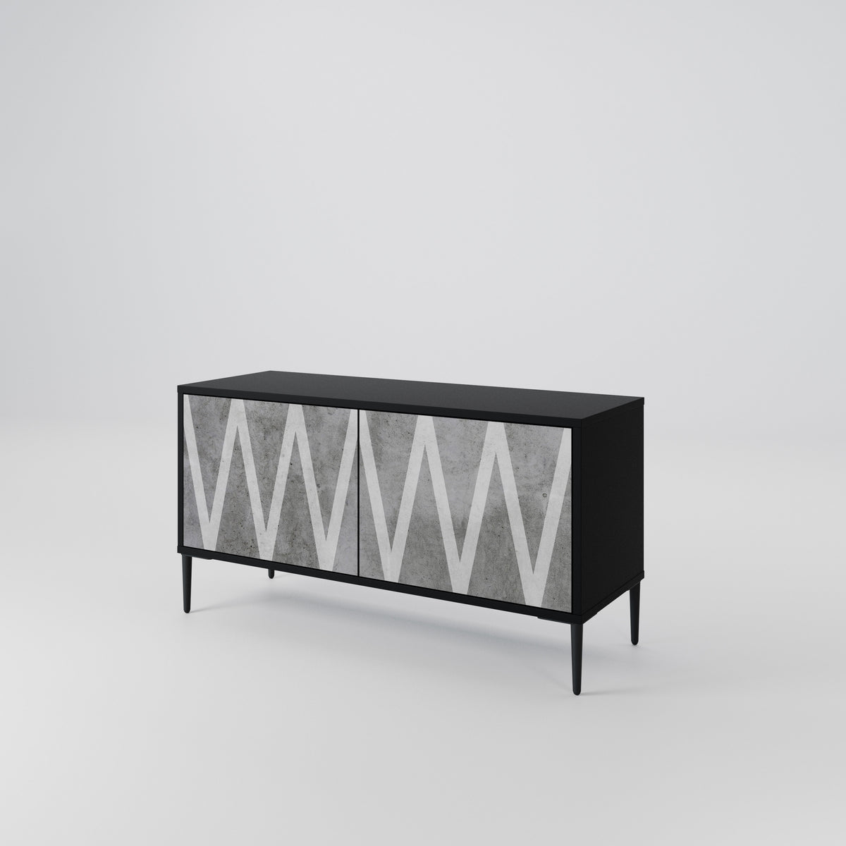 SOLID ZIG ZAG Compact 2-Door TV Cabinet