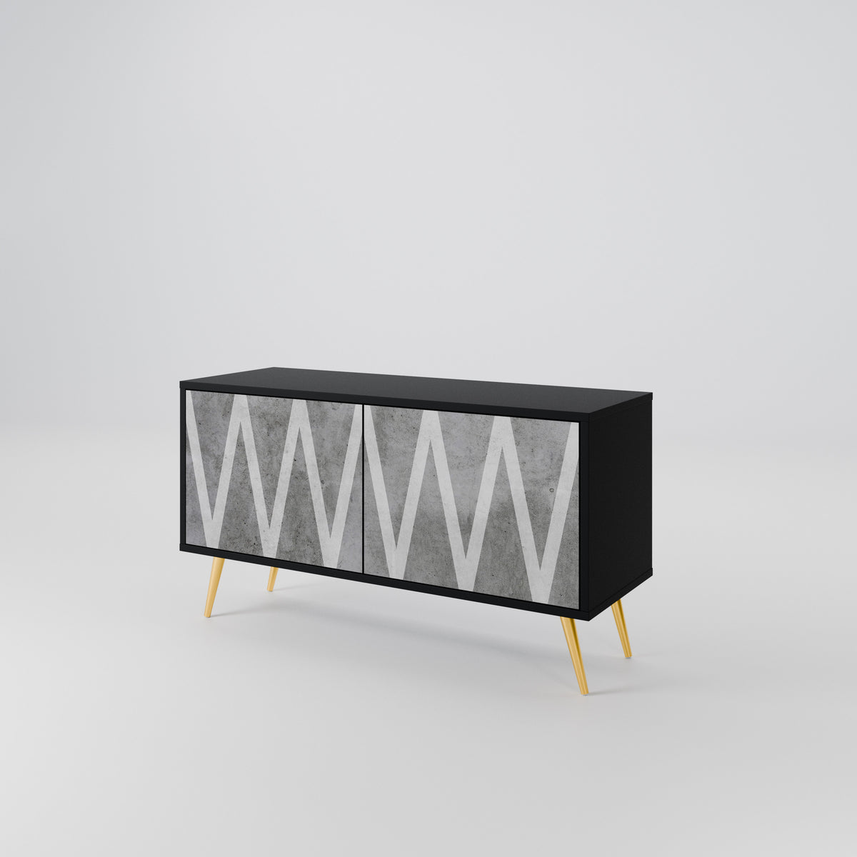 SOLID ZIG ZAG Compact 2-Door TV Cabinet