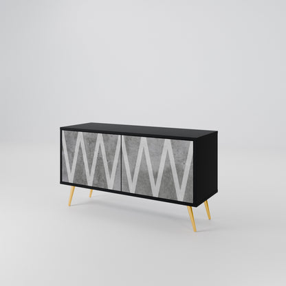 SOLID ZIG ZAG Compact 2-Door TV Cabinet