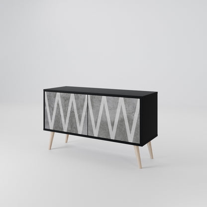 SOLID ZIG ZAG Compact 2-Door TV Cabinet