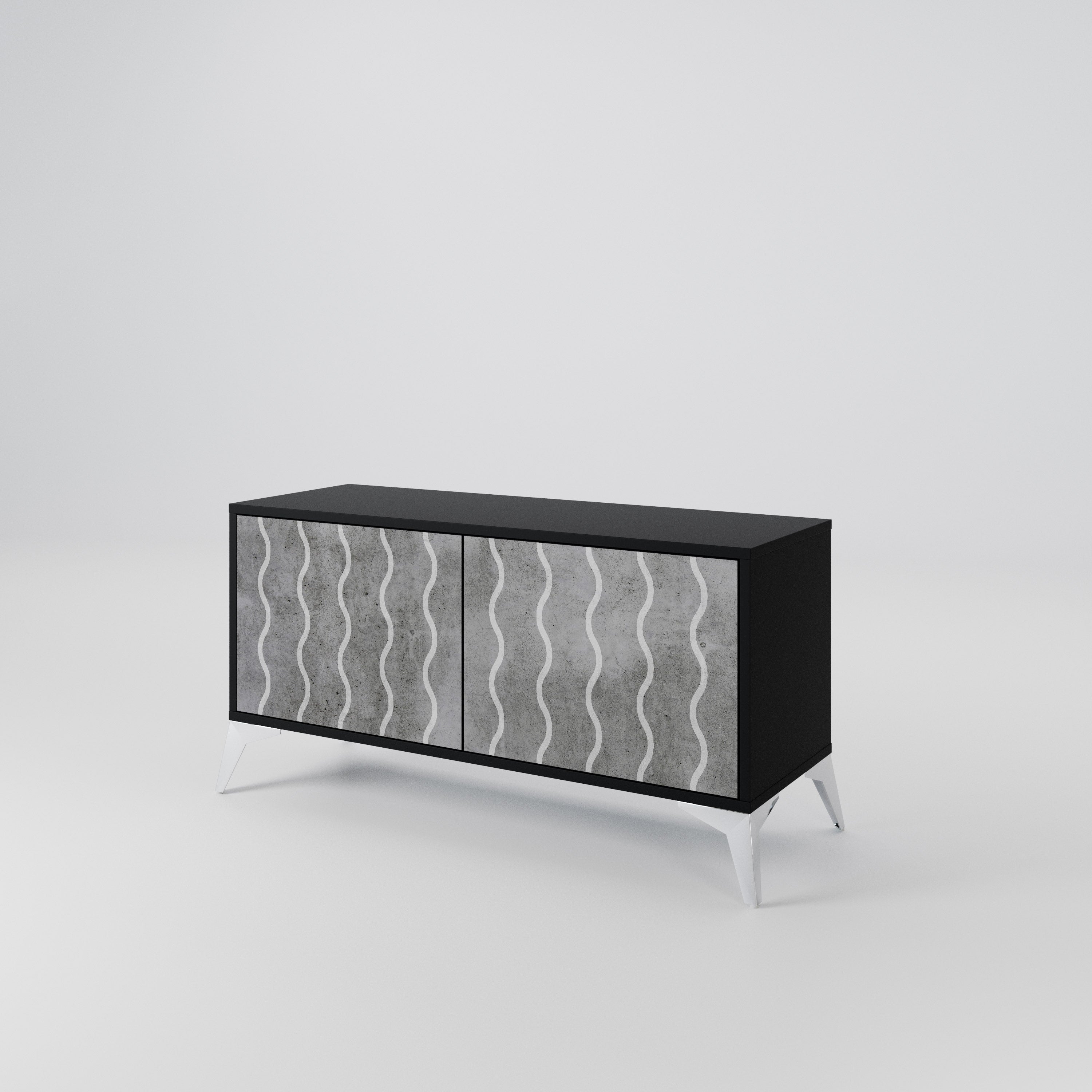WAVES OF CONCRETE Compact 2-Door TV Cabinet
