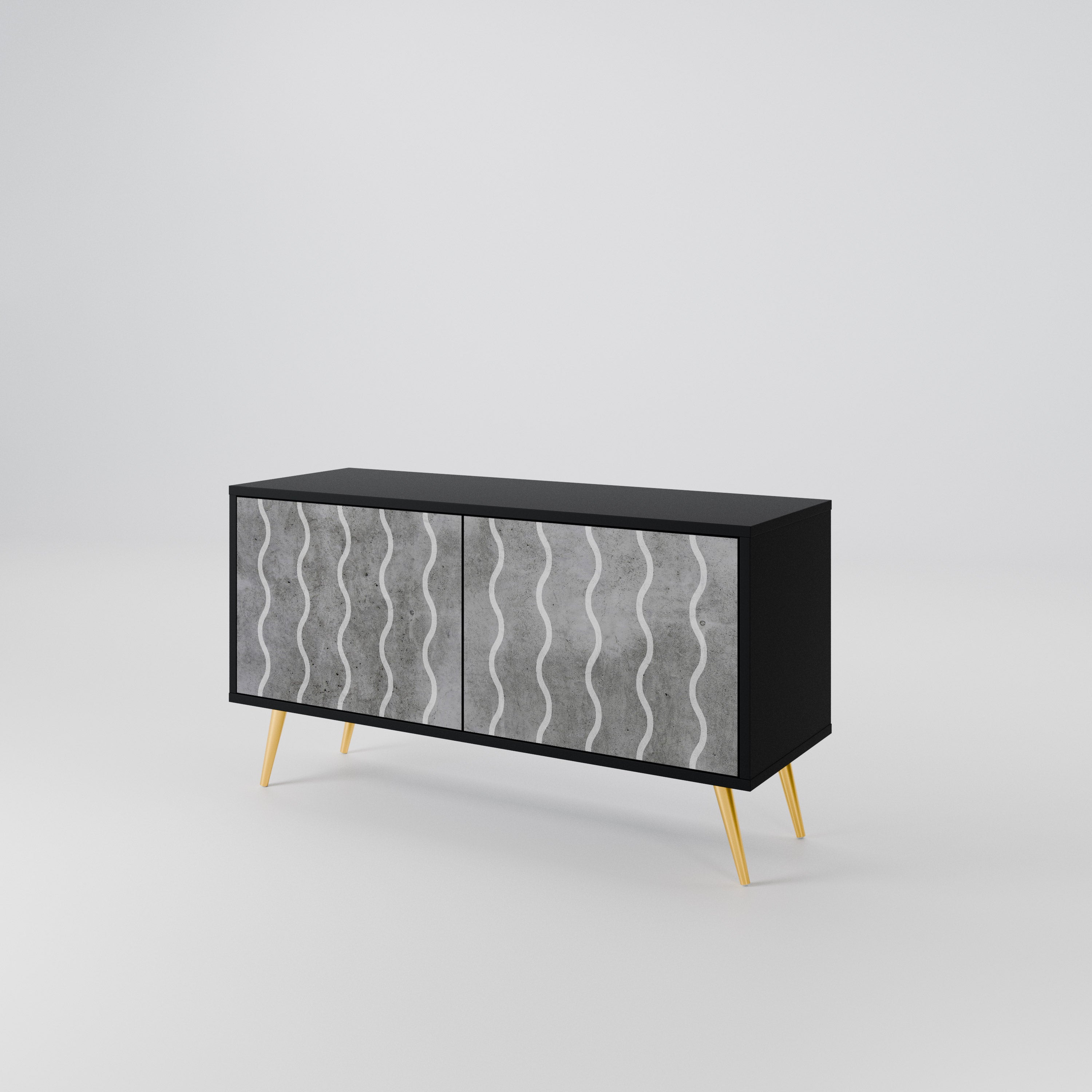 WAVES OF CONCRETE Compact 2-Door TV Cabinet