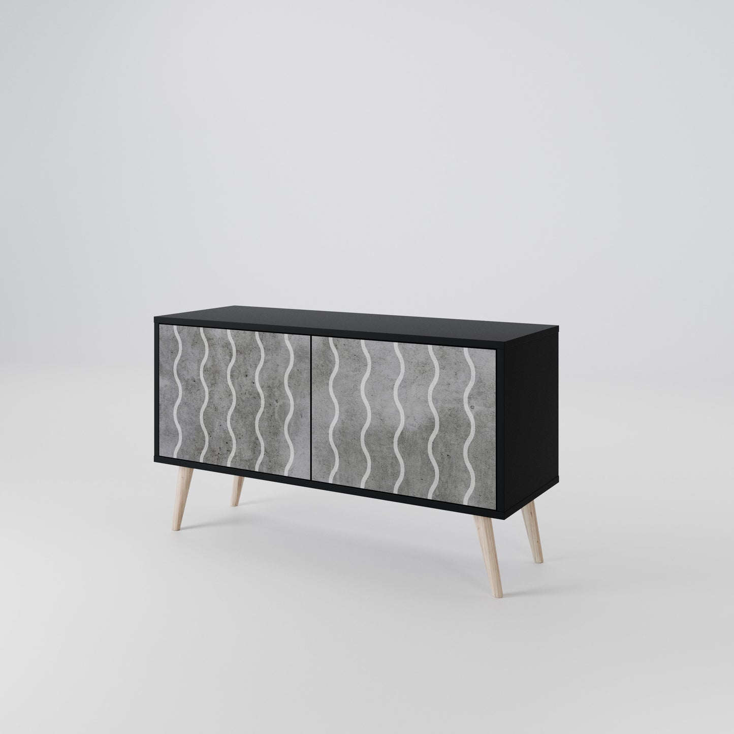 WAVES OF CONCRETE Compact 2-Door TV Cabinet