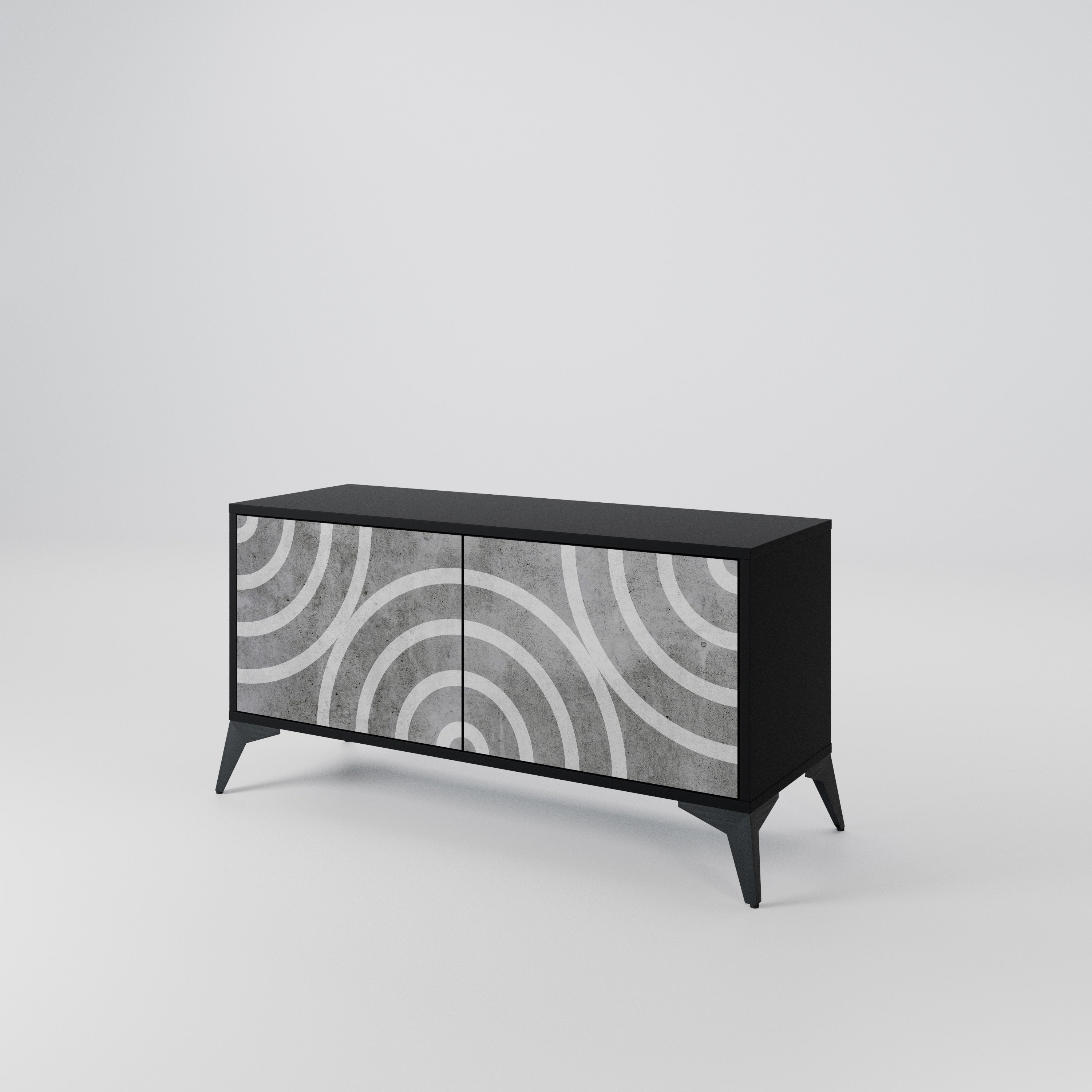 CIRCLE CONCRETE Compact 2-Door TV Cabinet