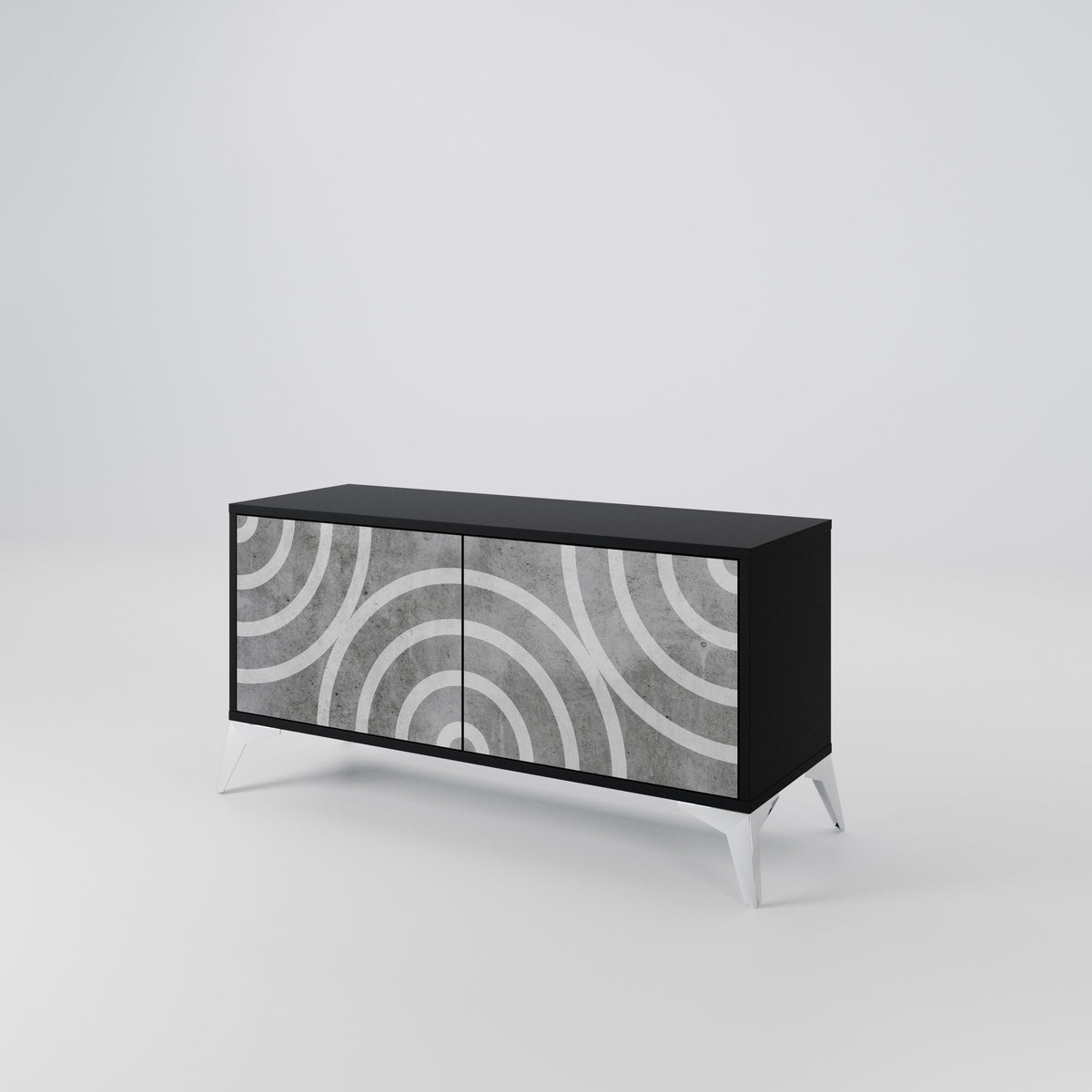 CIRCLE CONCRETE Compact 2-Door TV Cabinet
