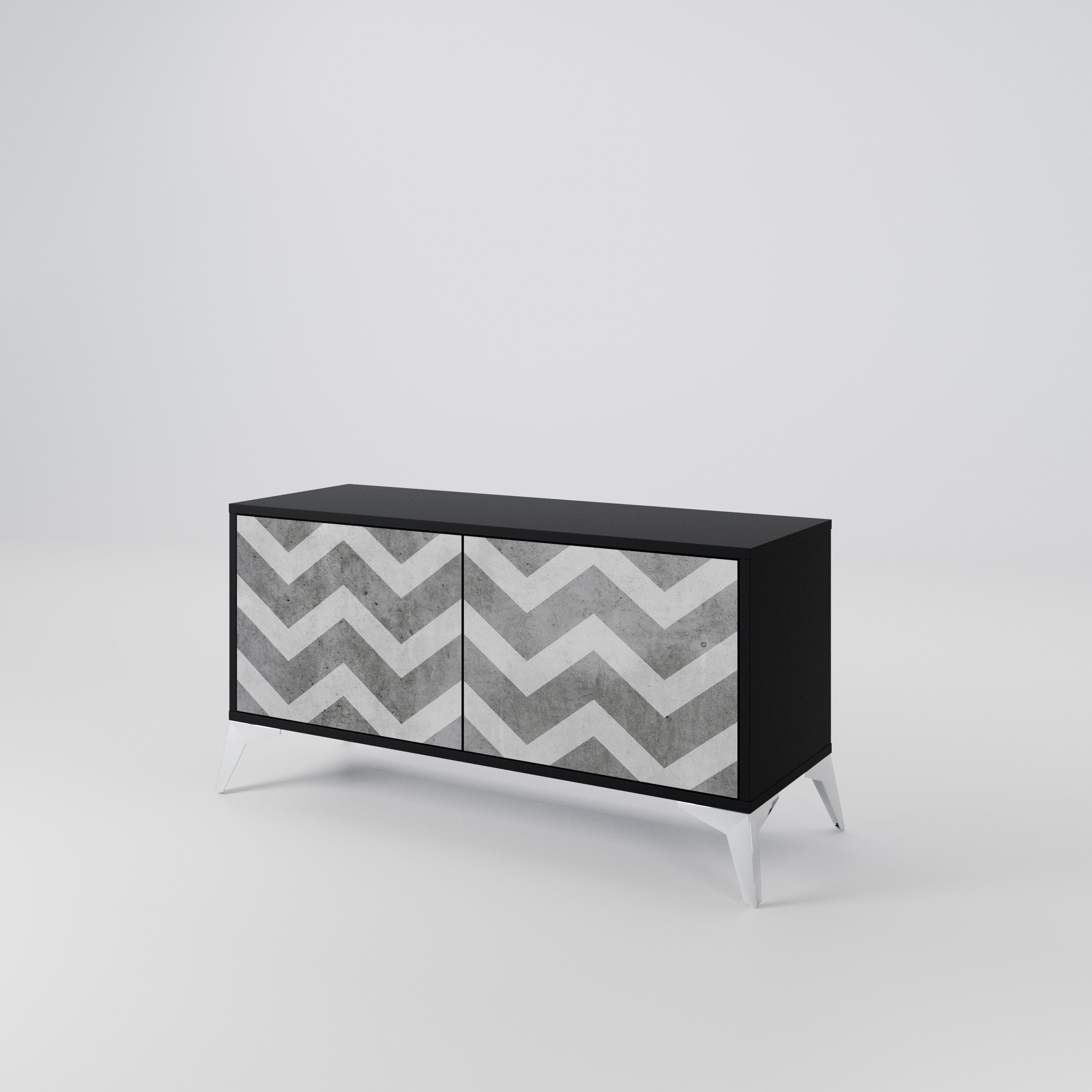 TOUGH ZIG ZAG Compact 2-Door TV Cabinet