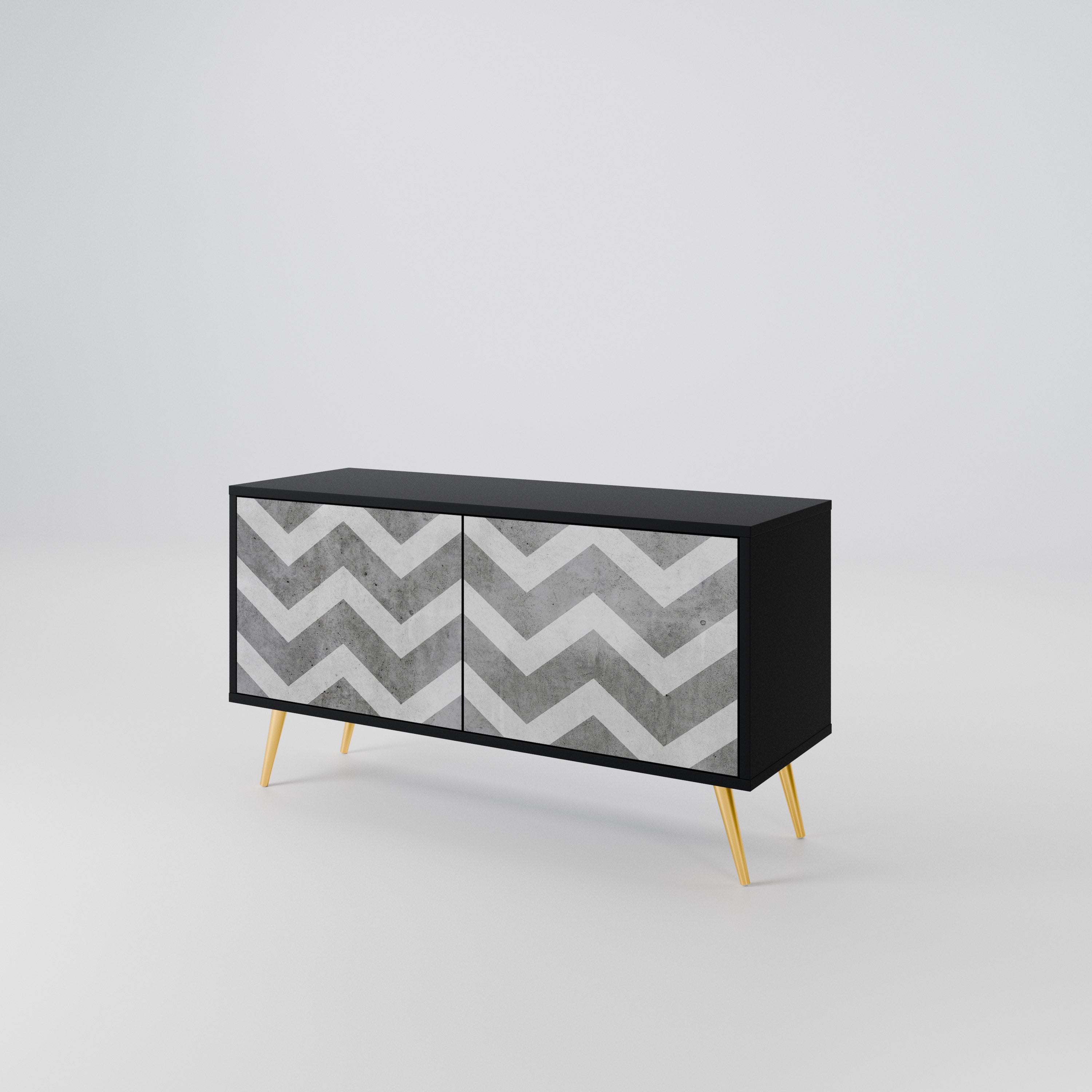 TOUGH ZIG ZAG Compact 2-Door TV Cabinet