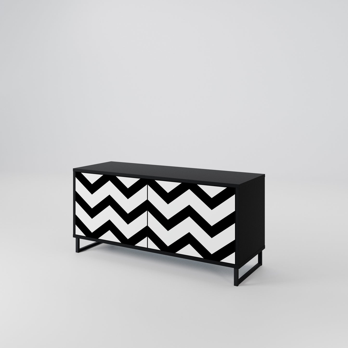 CLASSIC ZIG ZAG Compact 2-Door TV Cabinet