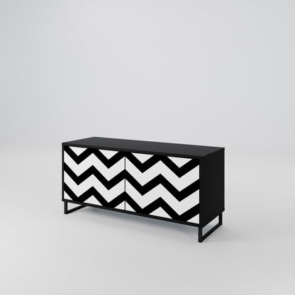 CLASSIC ZIG ZAG Compact 2-Door TV Cabinet