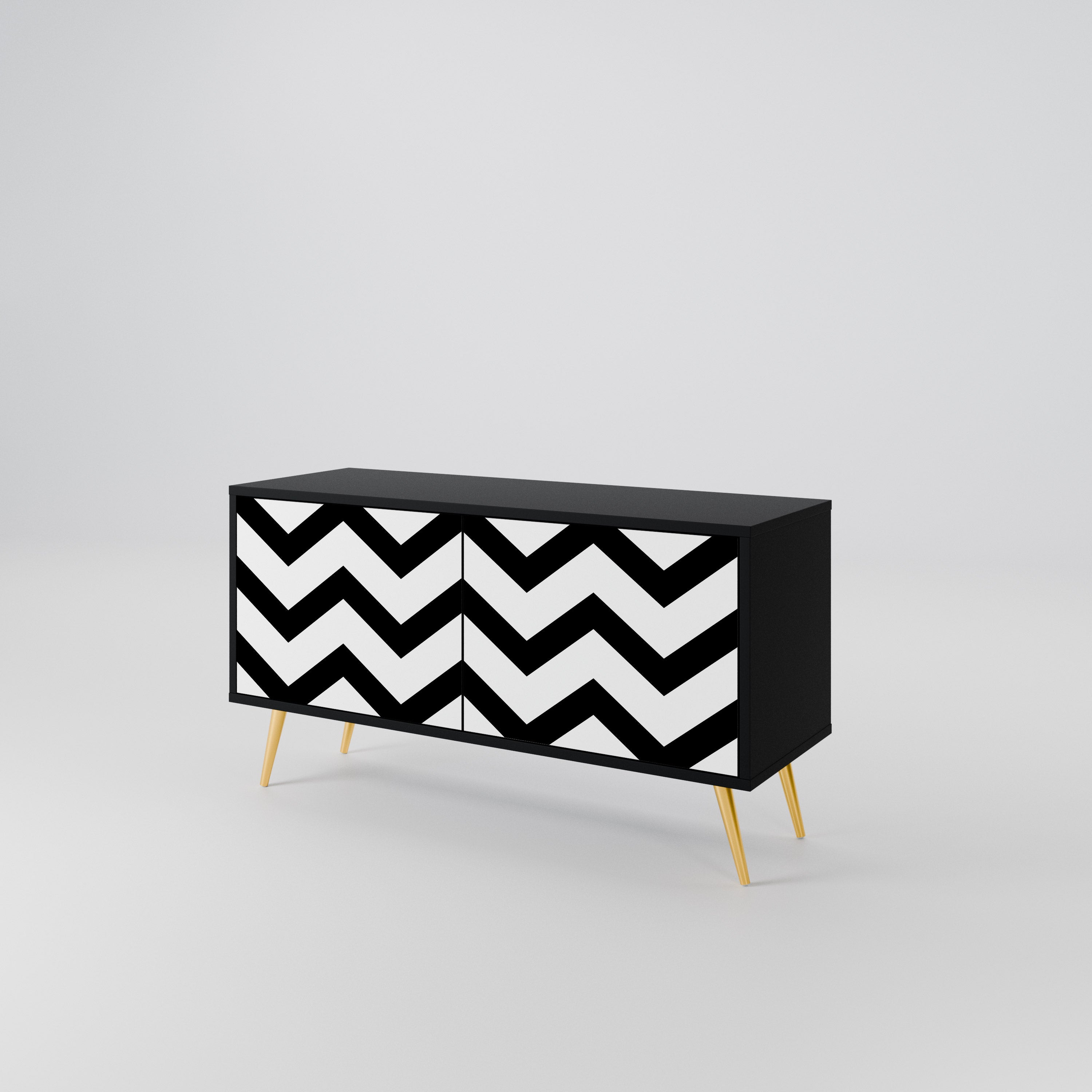 CLASSIC ZIG ZAG Compact 2-Door TV Cabinet