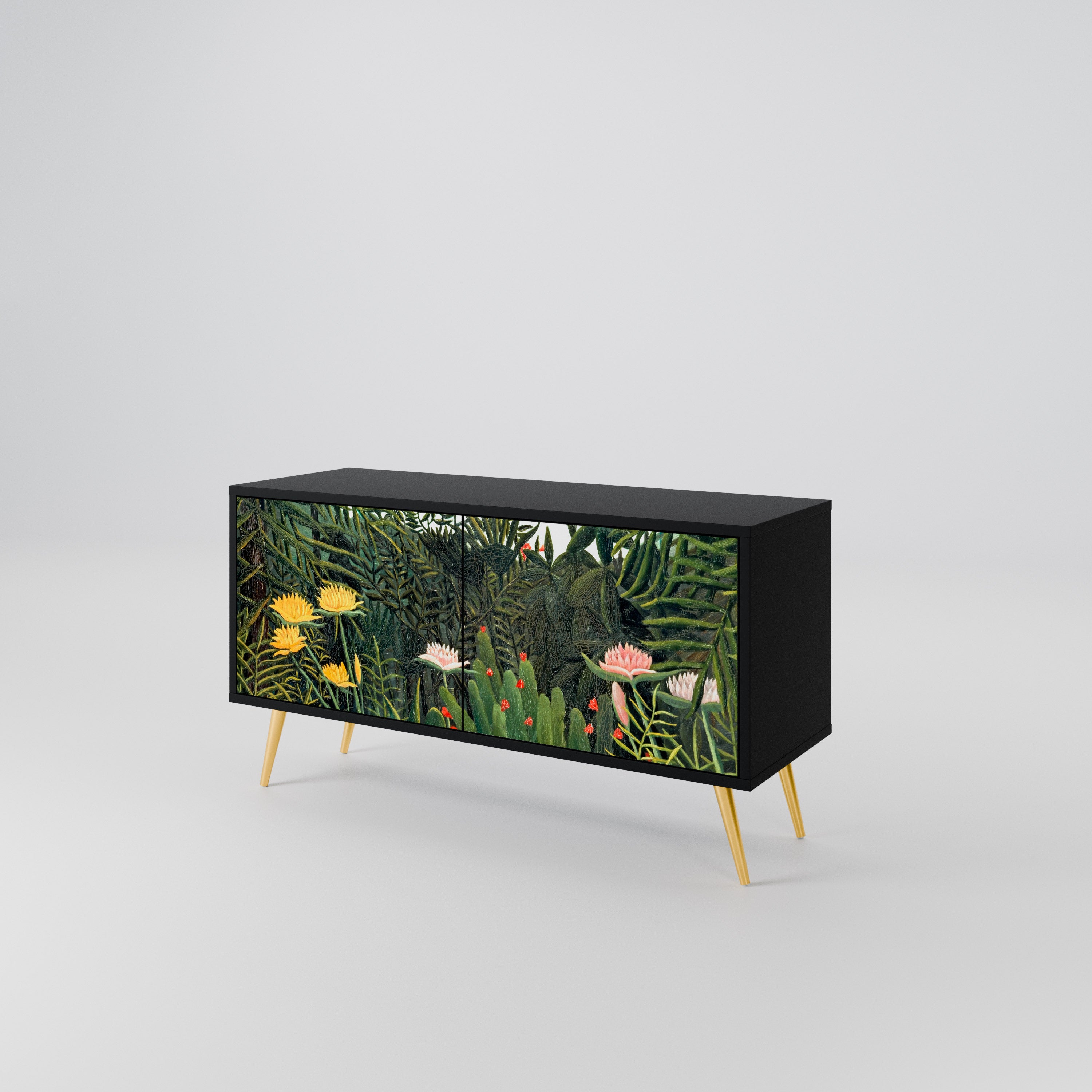 VIRGIN FOREST WITH SUNSET Compact 2-Door TV Cabinet