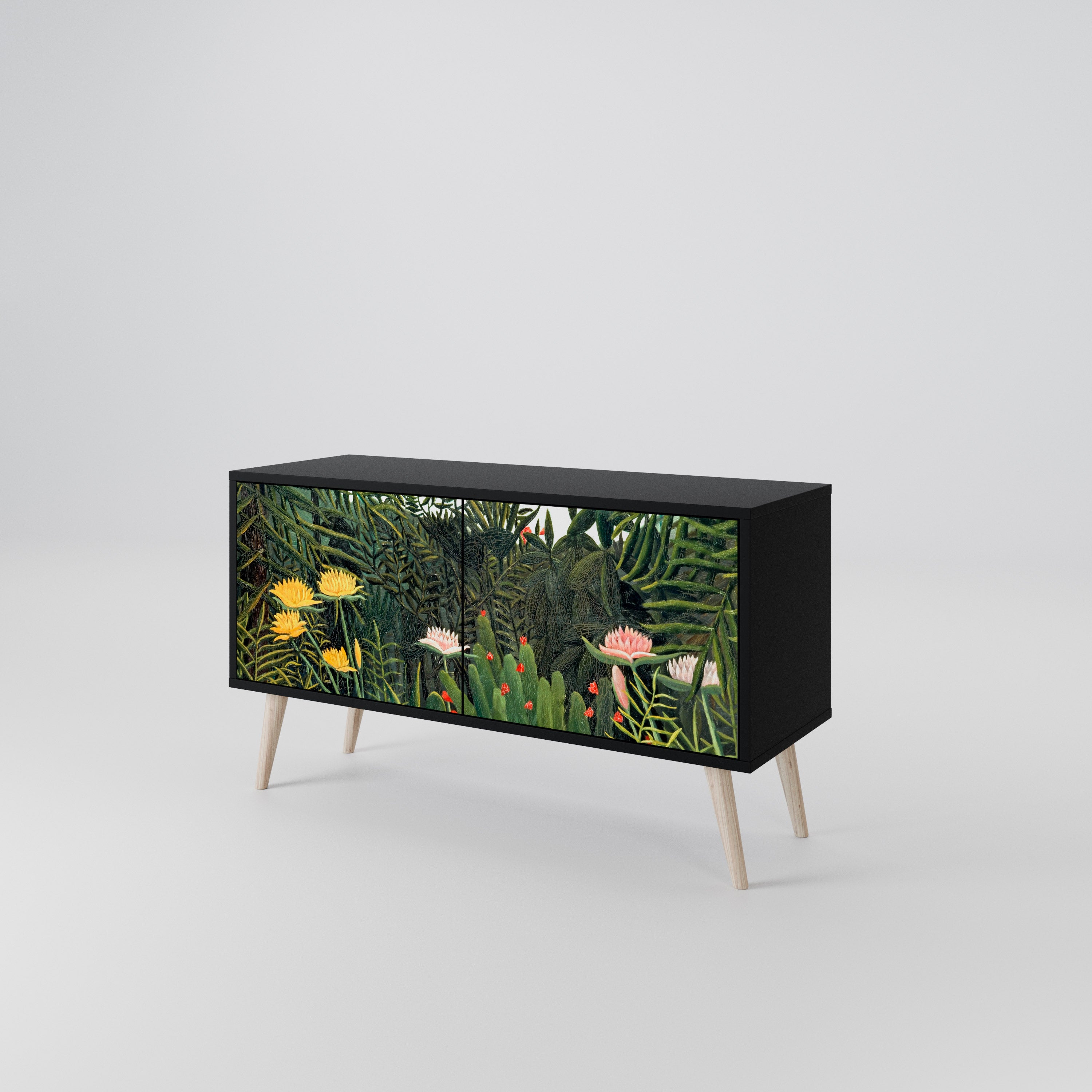 VIRGIN FOREST WITH SUNSET Compact 2-Door TV Cabinet