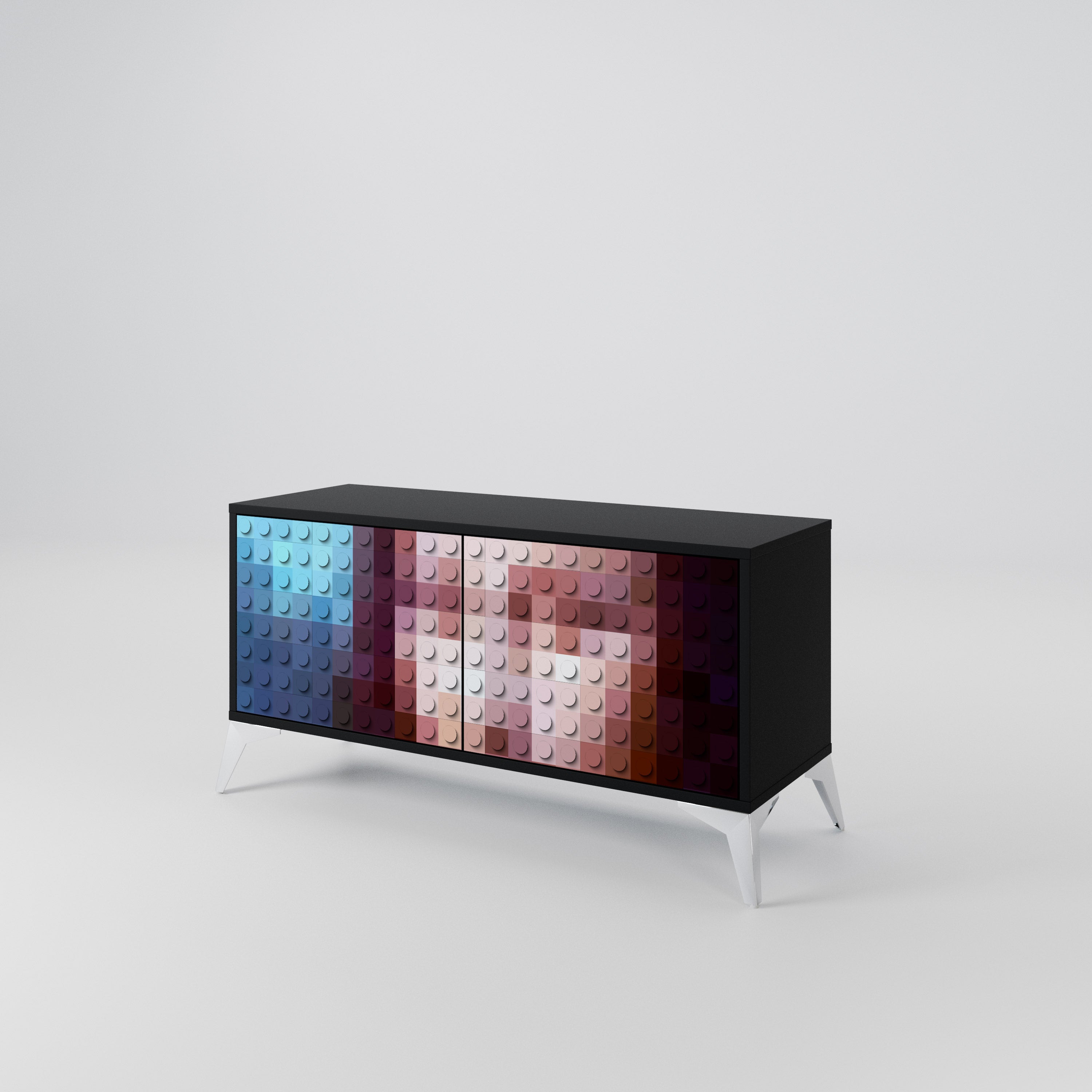 CONSTRUCTIVE ART Compact 2-Door TV Cabinet