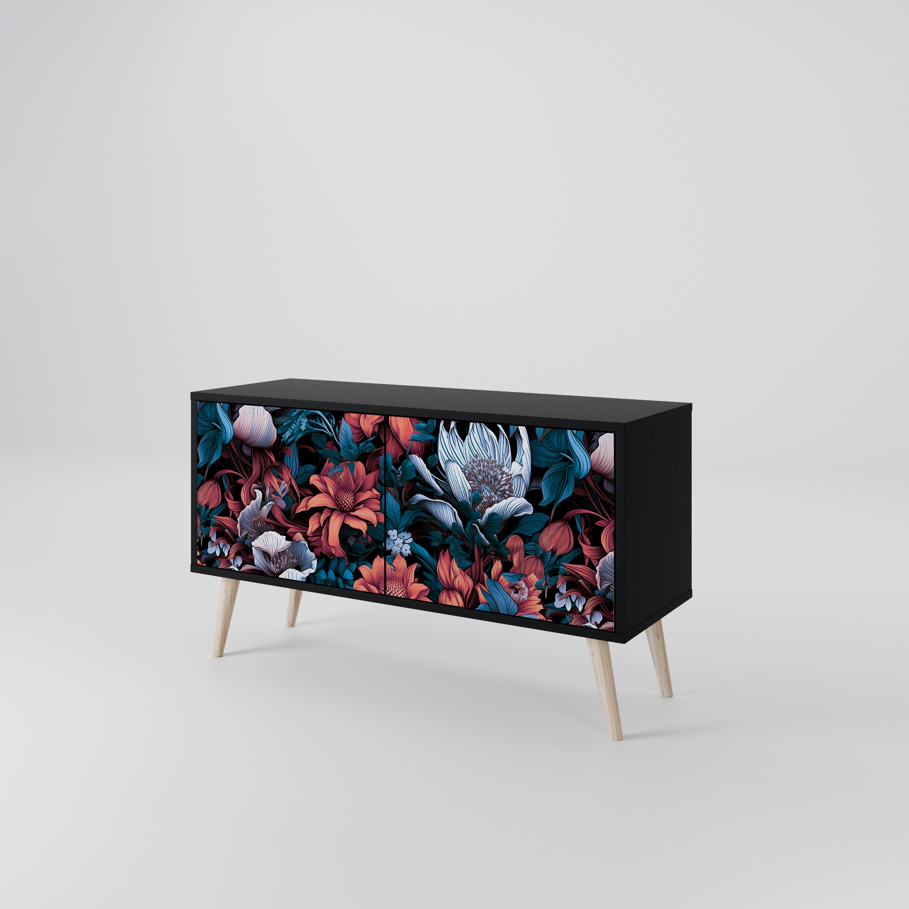 ETHEREAL BLOSSOMS Compact 2-Door TV Cabinet