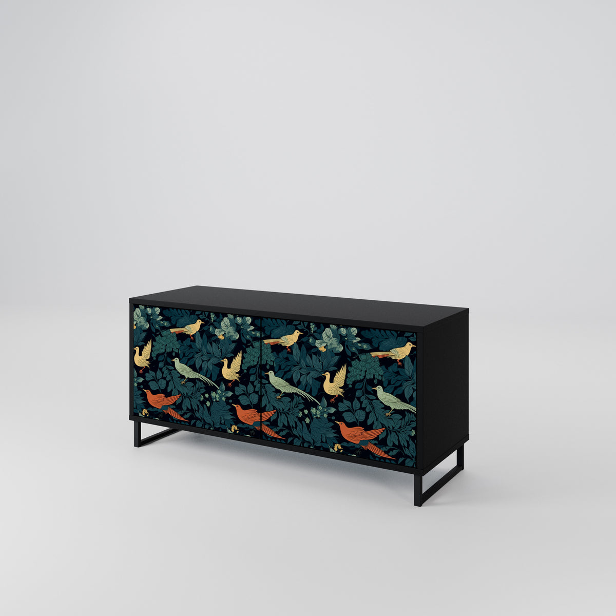 FOWL ORNAMENT Compact 2-Door TV Cabinet